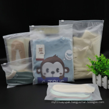 Garment Zipper Bag Socks And Underwear Frosted Translucent Plastic Packaging Bag